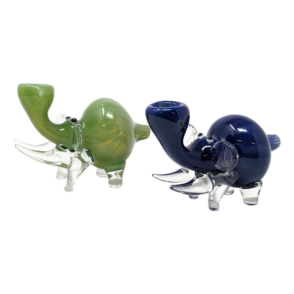 5" Assorted Color Big Glass Elephant Hand Pipe Skygate Wholesale